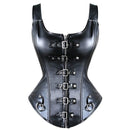 X New Steampunk Steel Boned Lace up Back Sexy Body Bustier Overbust Corset Women Waist Cincher Corsets Black Plus Size S-6XL