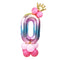 Rainbow Foil Number Balloon with Crown