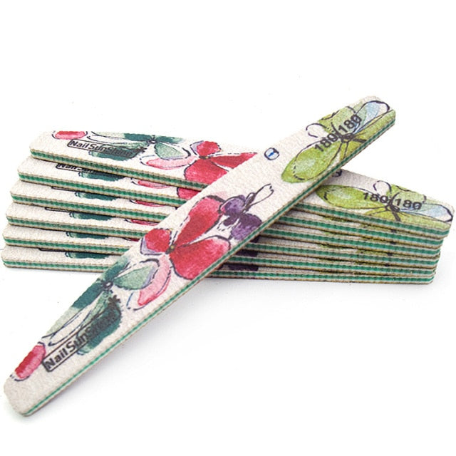6pc Mix Nail Files Strong Sandpaper Washable Nails Buffer Emery Board 80/100/150/180/240/320 Grit Lime a ongle Manicure Polisher