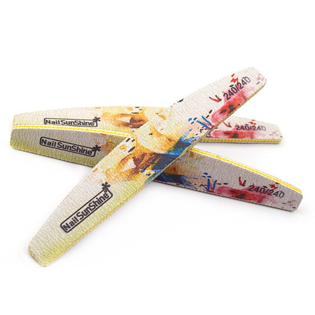 6pc Mix Nail Files Strong Sandpaper Washable Nails Buffer Emery Board 80/100/150/180/240/320 Grit Lime a ongle Manicure Polisher