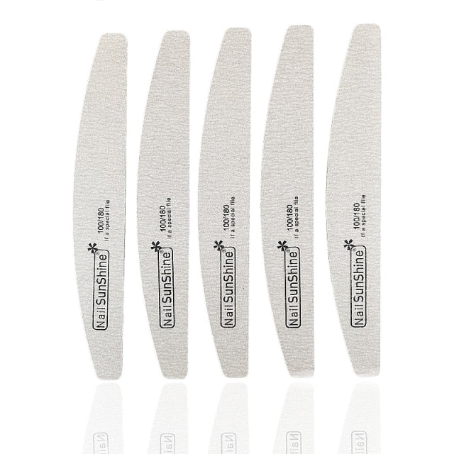 6pc Mix Nail Files Strong Sandpaper Washable Nails Buffer Emery Board 80/100/150/180/240/320 Grit Lime a ongle Manicure Polisher