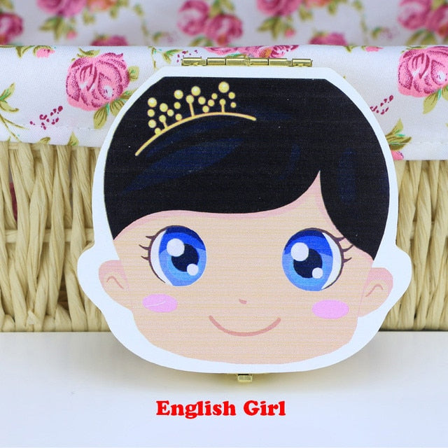 Baby Tooth Box Organizer Spanish English Portuguese Russian Milk Teeth Storage Collect Umbilical Lanugo Save Case Souvenir