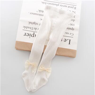 YWHUANSEN 0-10 Yrs Children Spring Autumn Winter Bowknot Tights Cotton Baby Girls Pantyhose Kids Infant Knitted Collant Tights