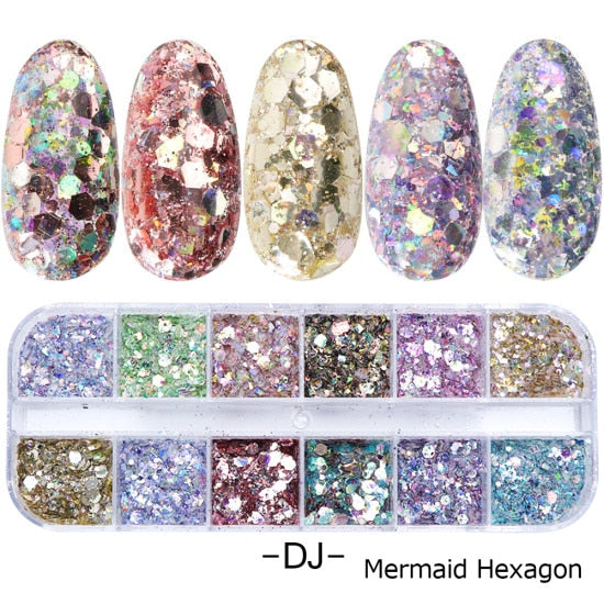 Nail Art Mermaid Glitter Flakes