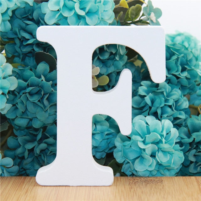 1pc 10cm White Wooden Letters Alphabet DIY Word Letter Party Wedding Home Decor Name Design Art Crafts Standing 3.94 Inches