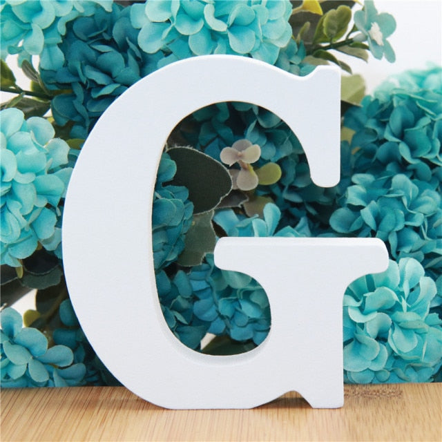 1pc 10cm White Wooden Letters Alphabet DIY Word Letter Party Wedding Home Decor Name Design Art Crafts Standing 3.94 Inches