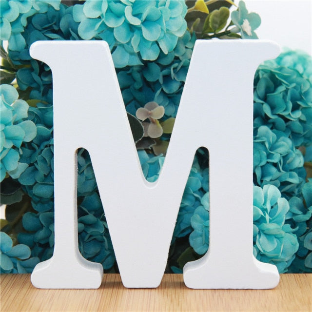 1pc 10cm White Wooden Letters Alphabet DIY Word Letter Party Wedding Home Decor Name Design Art Crafts Standing 3.94 Inches