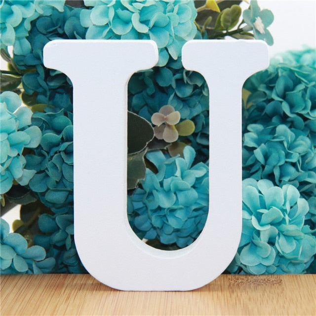 1pc 10cm White Wooden Letters Alphabet DIY Word Letter Party Wedding Home Decor Name Design Art Crafts Standing 3.94 Inches