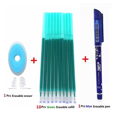 3/6/12pcs/Set Erasable Pen Washable Handle Blue/Black/Red 0.5mm Pens Refill Rod for Office Supplies Student Exam Spare