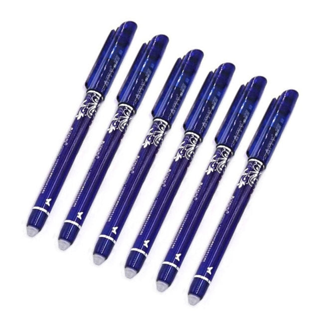3/6/12pcs/Set Erasable Pen Washable Handle Blue/Black/Red 0.5mm Pens Refill Rod for Office Supplies Student Exam Spare