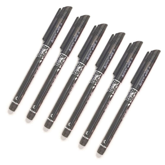 3/6/12pcs/Set Erasable Pen Washable Handle Blue/Black/Red 0.5mm Pens Refill Rod for Office Supplies Student Exam Spare