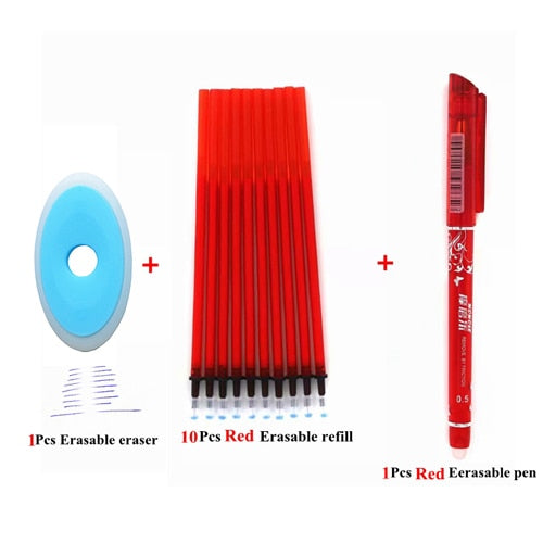3/6/12pcs/Set Erasable Pen Washable Handle Blue/Black/Red 0.5mm Pens Refill Rod for Office Supplies Student Exam Spare