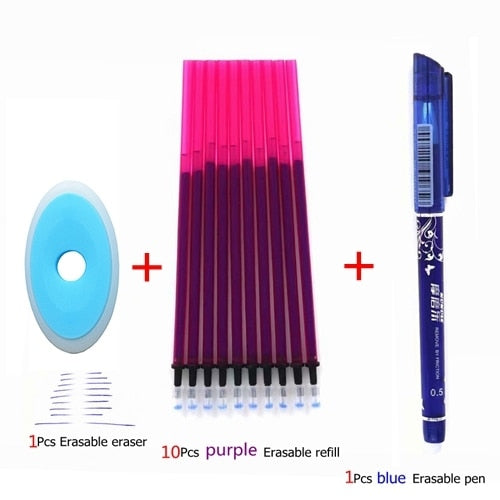3/6/12pcs/Set Erasable Pen Washable Handle Blue/Black/Red 0.5mm Pens Refill Rod for Office Supplies Student Exam Spare