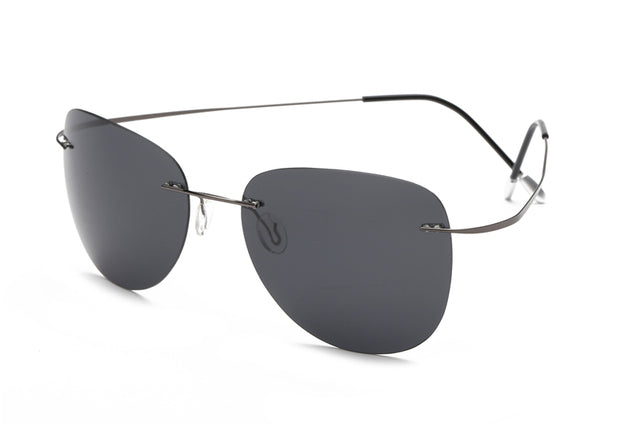 100% Titanium Polarized sunglasses Polaroid super Light Brand Designer Rimless Polaroid Gafas Men Sun glasses eyewear