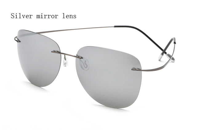 100% Titanium Polarized sunglasses Polaroid super Light Brand Designer Rimless Polaroid Gafas Men Sun glasses eyewear