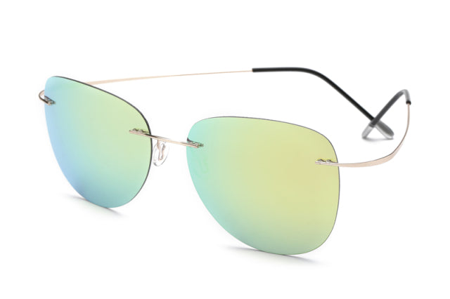 100% Titanium Polarized sunglasses Polaroid super Light Brand Designer Rimless Polaroid Gafas Men Sun glasses eyewear