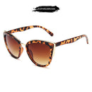 FUQIAN 2020 Cateye Women Sunglasses Vintage Anti-glare Sun Glasses Female Fashion Leopard Shades UV400