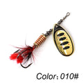 FTK 1pc Spinner Bait 7.5g 12g 17.5g Hard Spoon Bass Lures Metal Fishing Lure With Feather Treble Hooks For Pike Fishing