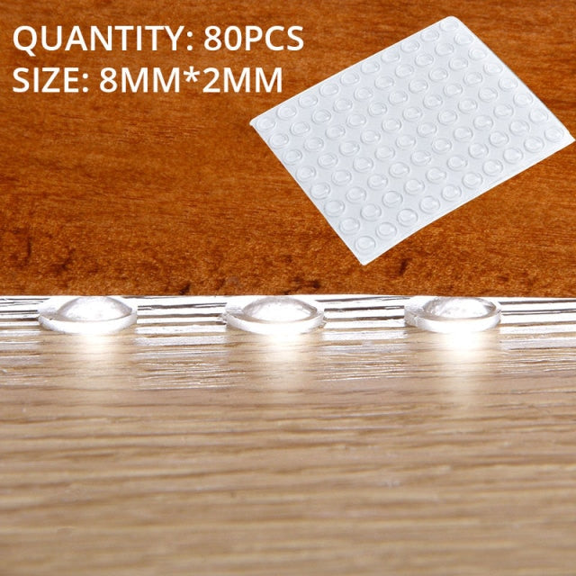 KAK 30-80PCS Self Adhesive Silicone Furniture Pads Cabinet Bumpers Rubber Damper Buffer Cushion Protective Furniture Hardware