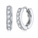 1 Pair Silvering Plated Huggies Earrings Small Round Rhinestones Hoop Earrings Women's Hot Fashion Jewelry Gifts Jewelry Gift