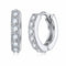 1 Pair Silvering Plated Huggies Earrings Small Round Rhinestones Hoop Earrings Women's Hot Fashion Jewelry Gifts Jewelry Gift