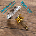 KAK 20-40mm Diamond Shape Design Crystal Glass Knobs Cupboard Drawer Pull Kitchen Cabinet Door Wardrobe Handles Hardware