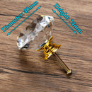 KAK 20-40mm Diamond Shape Design Crystal Glass Knobs Cupboard Drawer Pull Kitchen Cabinet Door Wardrobe Handles Hardware