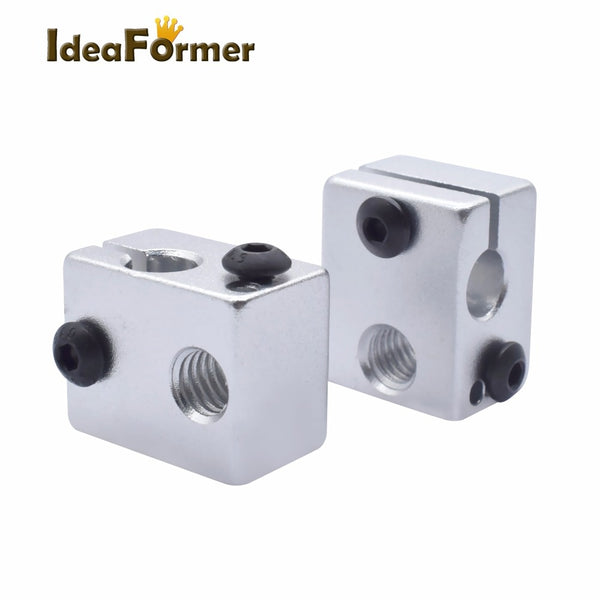 2pcs 3D printer Aluminium Heat Block V6 J-head RepRap MK7 or MK8 kossel and prusa i3 Extruder