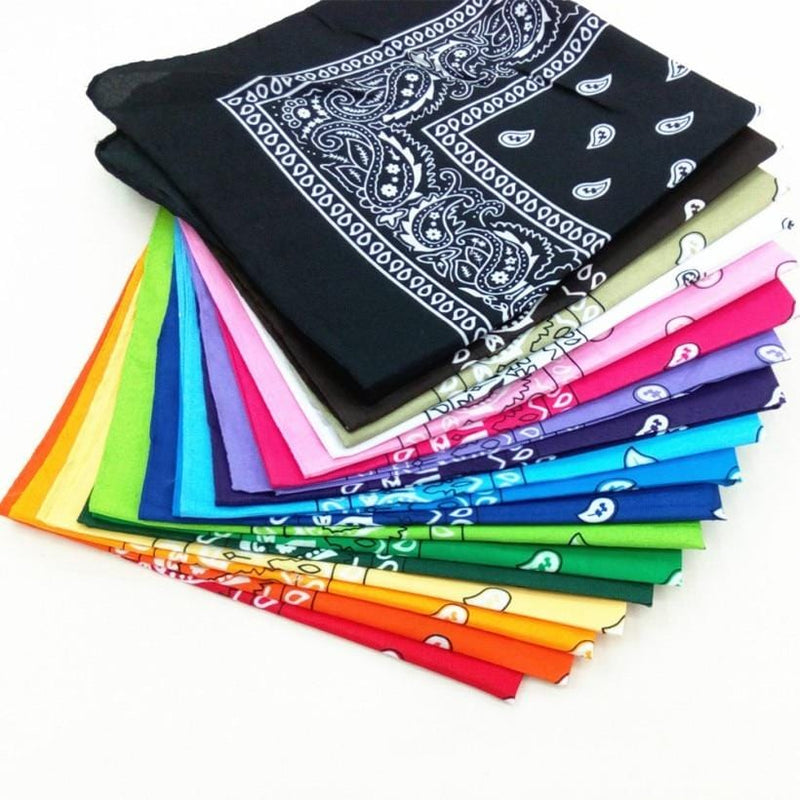 Unisex Men Women Cotton Bandana Hairband Cowboy Mens Biker Sports Headwear Wrist Hairwrap Double Sided Head Wrap Scarf Paisley