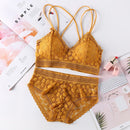 Women Lace Bra Sets Seamless Underwear Backless Vest Sexy Panties Padded Bralette Lingerie Ultrathin Briefs Female Intimates