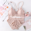 Women Lace Bra Sets Seamless Underwear Backless Vest Sexy Panties Padded Bralette Lingerie Ultrathin Briefs Female Intimates