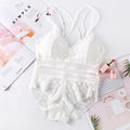 Women Lace Bra Sets Seamless Underwear Backless Vest Sexy Panties Padded Bralette Lingerie Ultrathin Briefs Female Intimates #F