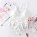 Women Lace Bra Sets Seamless Underwear Backless Vest Sexy Panties Padded Bralette Lingerie Ultrathin Briefs Female Intimates