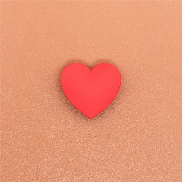 Single Sale 1pcs Shoe Charms Cartoon Heart-shaped Garden Shoe Accessories Buckle Decorations Fit Croc Wristband JIBZ Kids X-mas