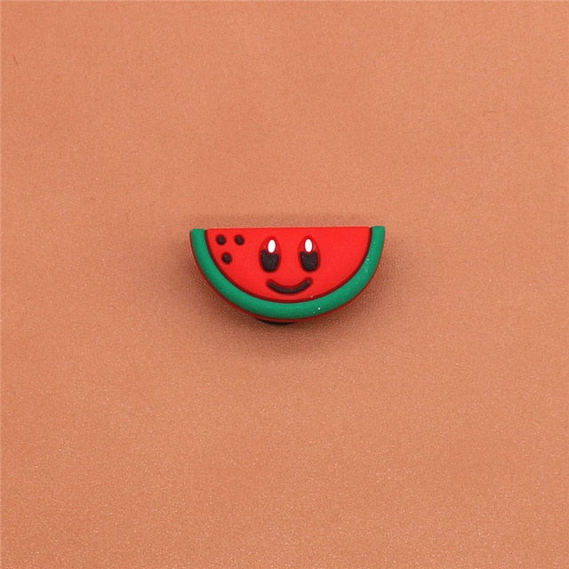 Single Sale 1pcs Shoe Charms Cartoon Heart-shaped Garden Shoe Accessories Buckle Decorations Fit Croc Wristband JIBZ Kids X-mas