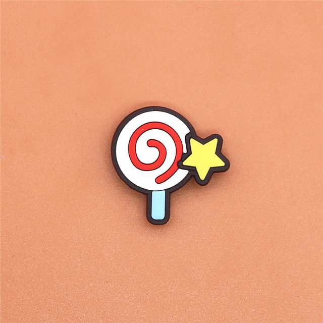 Single Sale 1pcs Shoe Charms Cartoon Heart-shaped Garden Shoe Accessories Buckle Decorations Fit Croc Wristband JIBZ Kids X-mas