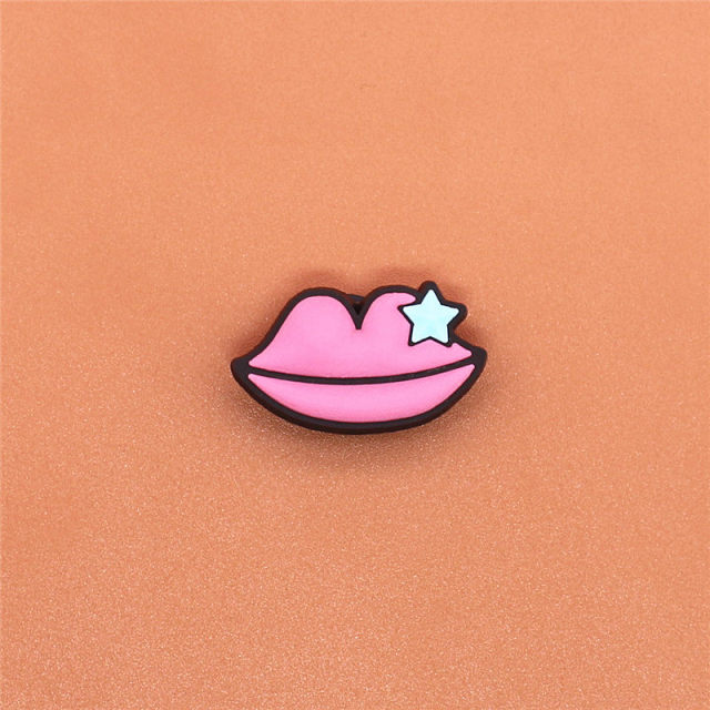 Single Sale 1pcs Shoe Charms Cartoon Heart-shaped Garden Shoe Accessories Buckle Decorations Fit Croc Wristband JIBZ Kids X-mas