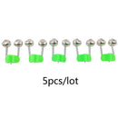 OUTKIT 5pcs/lot Fishing Bite Alarms Fishing Rod Bell Rod Clamp Tip Clip Bells Ring Green ABS Fishing Accessory Outdoor Metal
