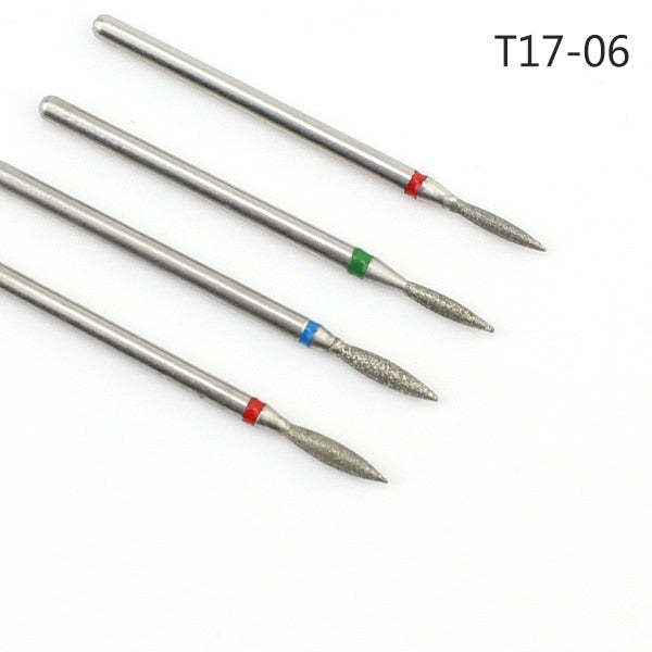 5/6/7 Diamond Nail Drill Bits Milling Cutter Set Cutters Manicure Silicon Stone Pedicure Electric for Mill Manicure Machine
