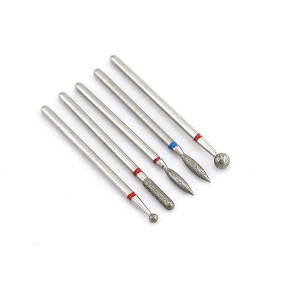 5/6/7 Diamond Nail Drill Bits Milling Cutter Set Cutters Manicure Silicon Stone Pedicure Electric for Mill Manicure Machine