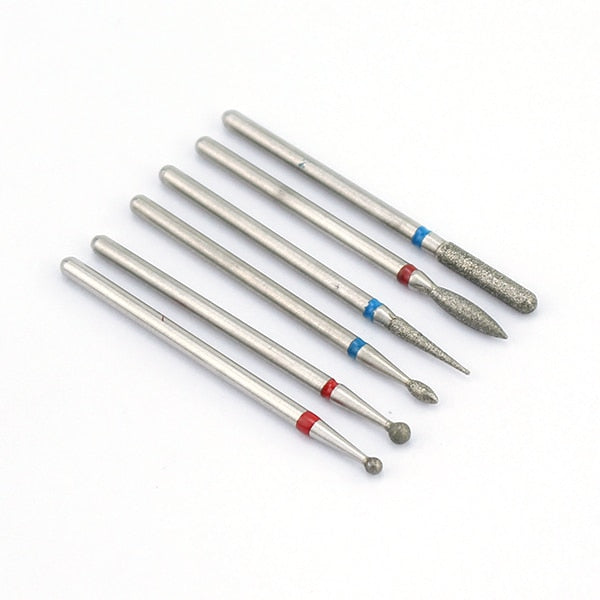 5/6/7 Diamond Nail Drill Bits Milling Cutter Set Cutters Manicure Silicon Stone Pedicure Electric for Mill Manicure Machine