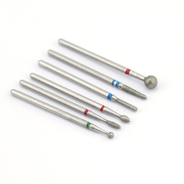 5/6/7 Diamond Nail Drill Bits Milling Cutter Set Cutters Manicure Silicon Stone Pedicure Electric for Mill Manicure Machine