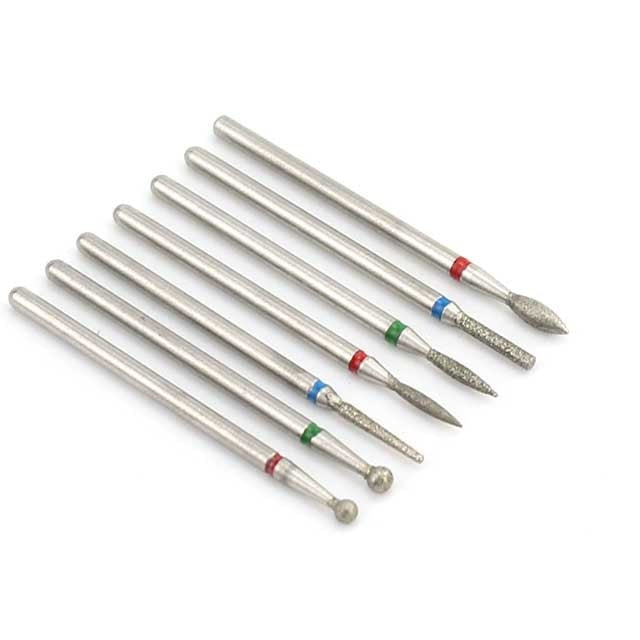 5/6/7 Diamond Nail Drill Bits Milling Cutter Set Cutters Manicure Silicon Stone Pedicure Electric for Mill Manicure Machine