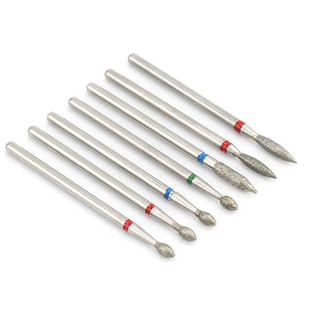 5/6/7 Diamond Nail Drill Bits Milling Cutter Set Cutters Manicure Silicon Stone Pedicure Electric for Mill Manicure Machine