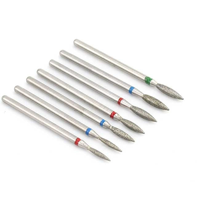 5/6/7 Diamond Nail Drill Bits Milling Cutter Set Cutters Manicure Silicon Stone Pedicure Electric for Mill Manicure Machine