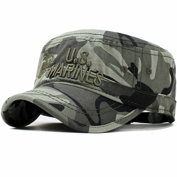 2019 United States US Marines Corps Cap Hat Military Hats Camouflage Flat Top Hat Men Cotton hHat USA Navy Embroidered Camo Hat