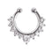 New Crystal Clicker Fake Septum For Women Clip Hoop Nose Ring Faux Piercing Gold Silver Plated Men Girl Gift Body Jewelry