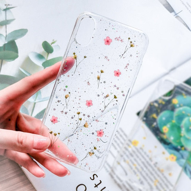 Flowers Transparent Soft Silicone Phone Case For iPhone 11 X XS XR XS Max 6 6S 7 8 Plus
