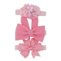 New 3pcs/lot Kids Baby Girls Floral Headband Chiffon Ribbon Bowknot Hair Accessories Hairband Set Elastic Children Kids Headwear