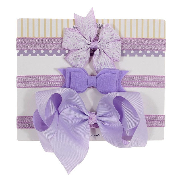New 3pcs/lot Kids Baby Girls Floral Headband Chiffon Ribbon Bowknot Hair Accessories Hairband Set Elastic Children Kids Headwear